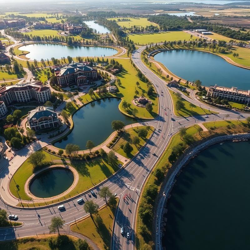 Aerial view of the marathon route through Sun City Resort